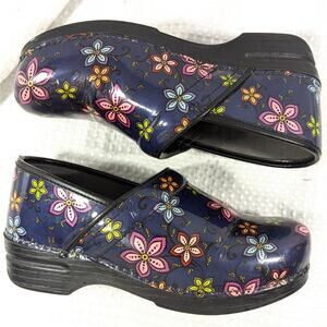 DANSKO! ULTRA COMFORT PATENT LEATHER FLORAL PINK, BLUE, AQUA, BLACK CLOGS!SZ 9.5